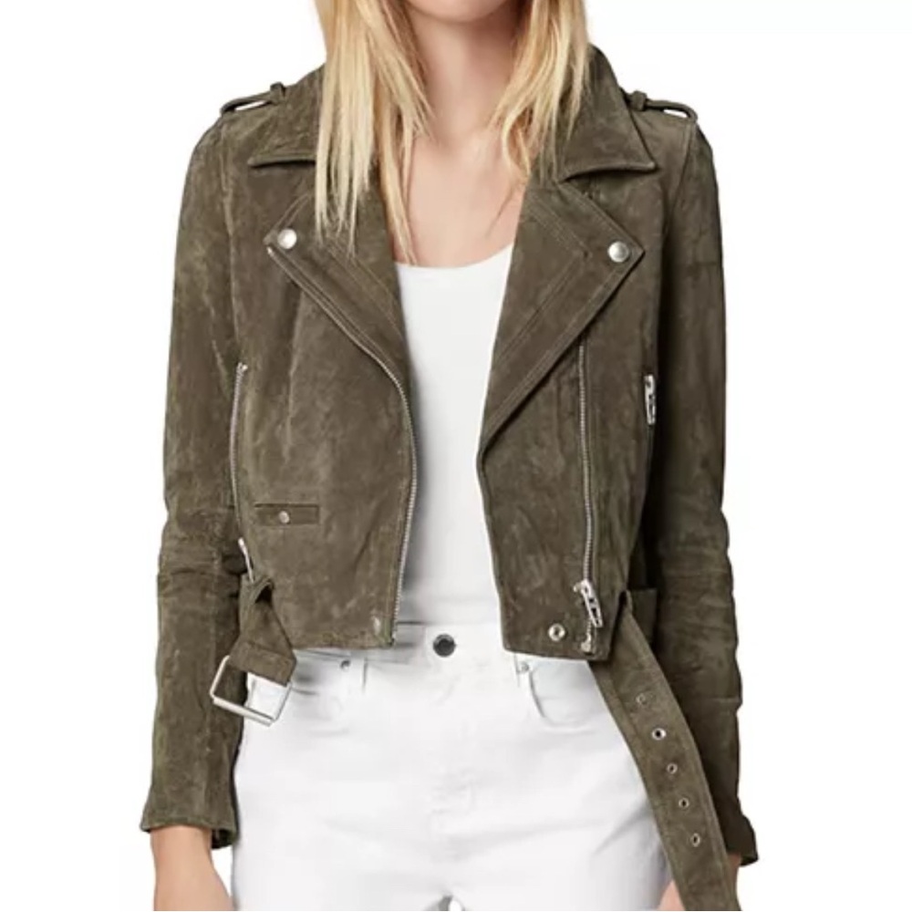 BLANKNYC Suede Moto Jacket|Size XS|Color Herb